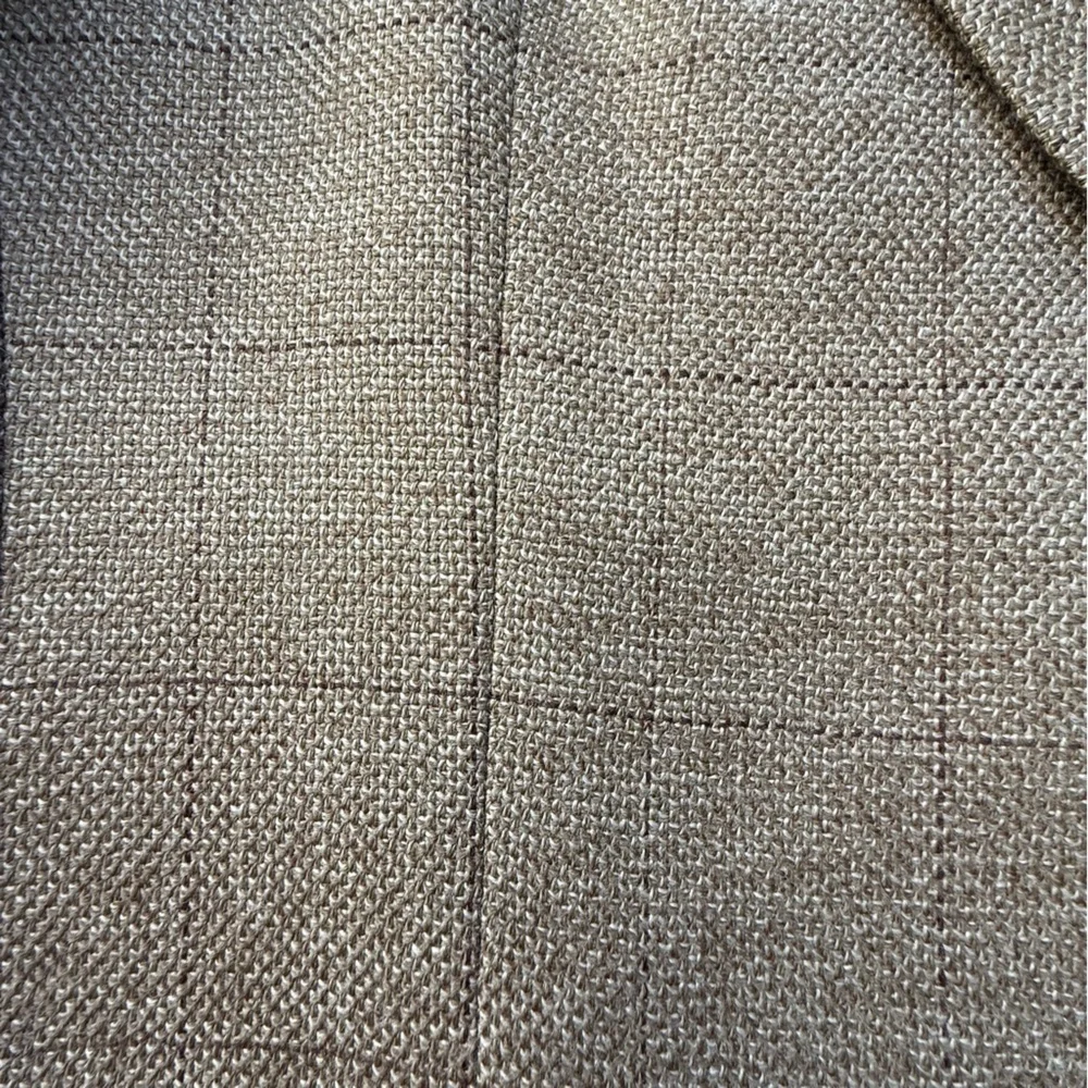 Hart Schaffner Marx Blazer Mens 42R Tan Plaid Wool Sport Coat 2 Button Union USA